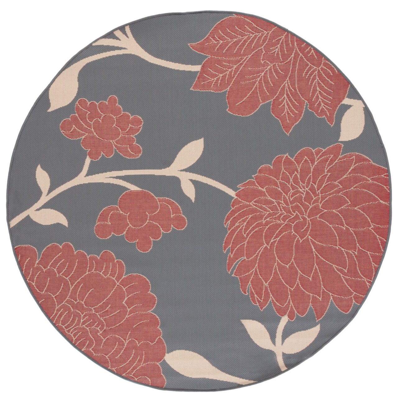 Safavieh Outdoor Cy7321-246A11 Courtyard Anthracite / Red Rug Area Rug Carpet